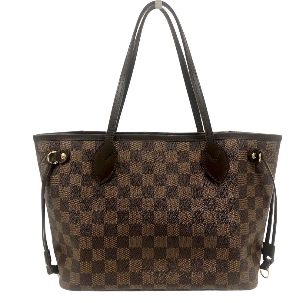 Louis Vuitton Neverfull Tote Bag Shoulder Damier Ebene Brown Business Luxury - Picture 2 of 10